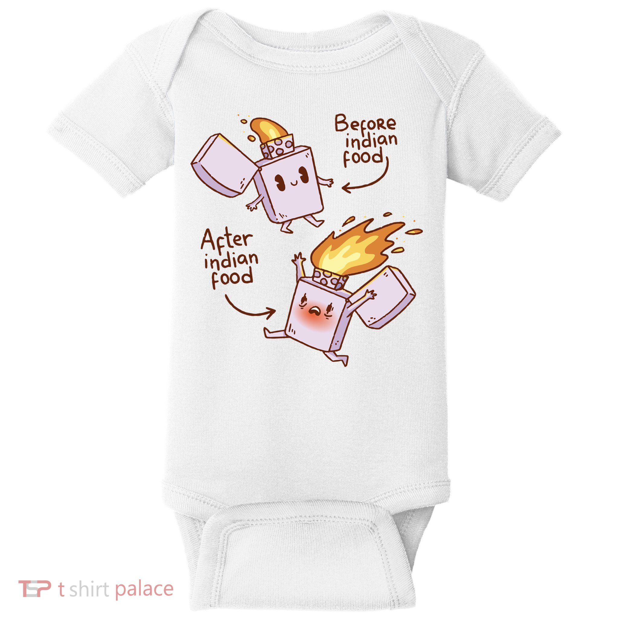 Before And After Indian Food Funny Baby Bodysuit
