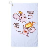 Before And After Indian Food Funny Golf Towel