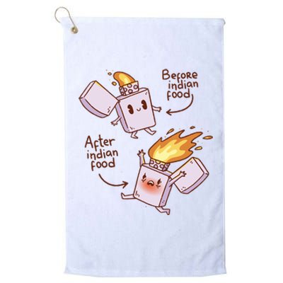 Before And After Indian Food Funny Platinum Collection Golf Towel