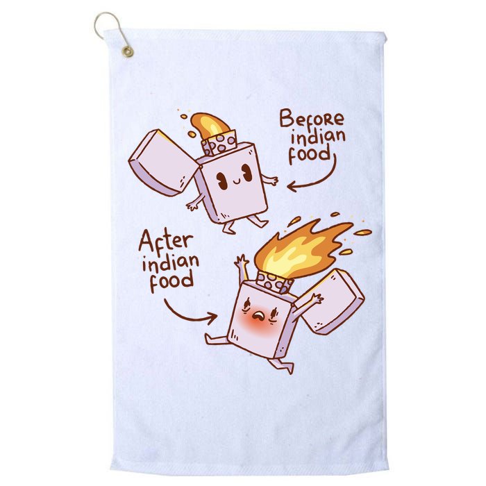 Before And After Indian Food Funny Golf Towel