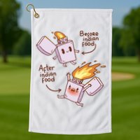 Before And After Indian Food Funny Golf Towel