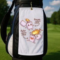 Before And After Indian Food Funny Golf Towel