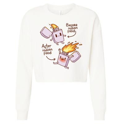 Before And After Indian Food Funny Cropped Pullover Crew