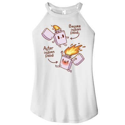 Before And After Indian Food Funny Women's Perfect Tri Rocker Tank