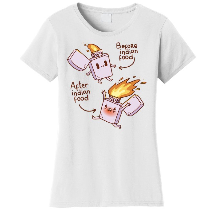 Before And After Indian Food Funny Women's T-Shirt