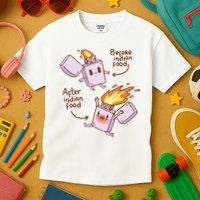 Before And After Indian Food Funny Kids T-Shirt