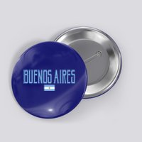 Buenos Aires Argentina Flag Vintage Light Blue Text Gift Button