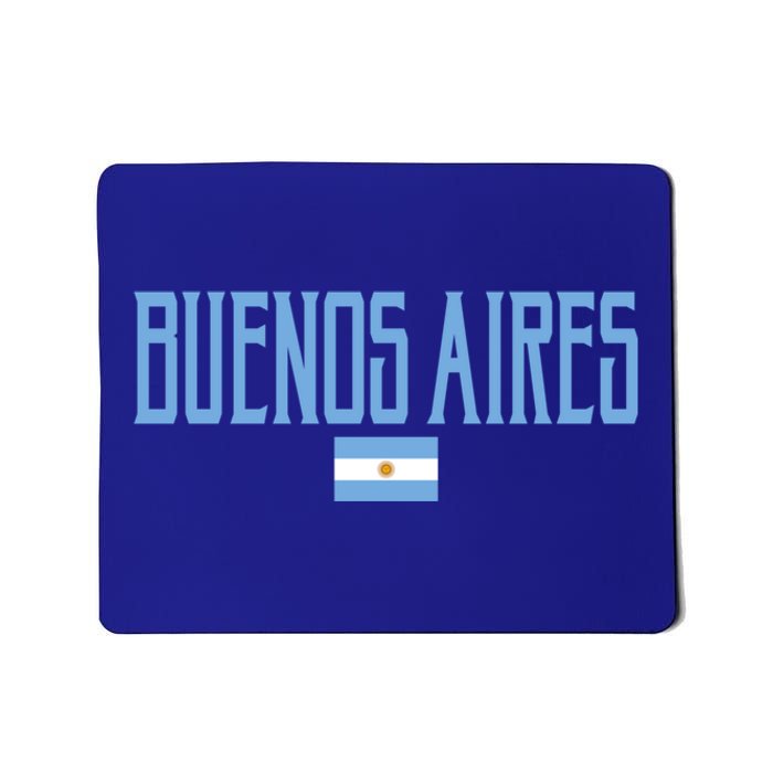 Buenos Aires Argentina Flag Vintage Light Blue Text Gift Mousepad