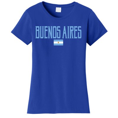 Buenos Aires Argentina Flag Vintage Light Blue Text Gift Women's T-Shirt