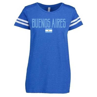 Buenos Aires Argentina Flag Vintage Light Blue Text Gift Enza Ladies Jersey Football T-Shirt