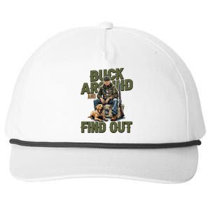 Buck Around And Find Out Funny Trump Camo Hunting Snapback Five-Panel Rope Hat