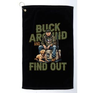 Buck Around And Find Out Funny Trump Camo Hunting Platinum Collection Golf Towel