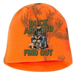 Buck Around And Find Out Funny Trump Camo Hunting Kati - Camo Knit Beanie