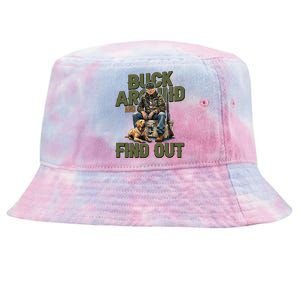 Buck Around And Find Out Funny Trump Camo Hunting Tie-Dyed Bucket Hat