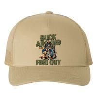 Buck Around And Find Out Funny Trump Camo Hunting Yupoong Adult 5-Panel Trucker Hat