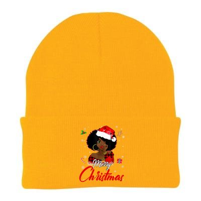 Black African American Melanin Christmas Santa Hat Xmas Cute Gift Knit Cap Winter Beanie