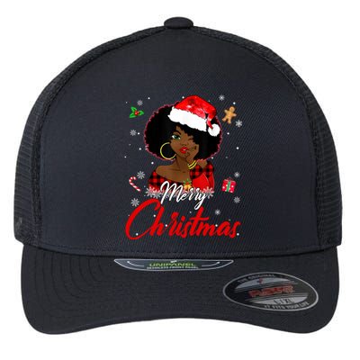 Black African American Melanin Christmas Santa Hat Xmas Cute Gift Flexfit Unipanel Trucker Cap