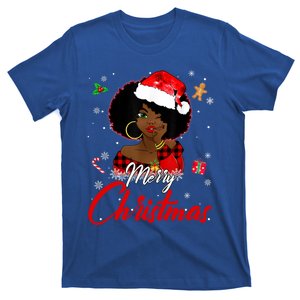 Black African American Melanin Christmas Santa Hat Xmas Cute Gift T-Shirt