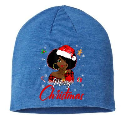 Black African American Melanin Christmas Santa Hat Xmas Cute Gift Sustainable Beanie