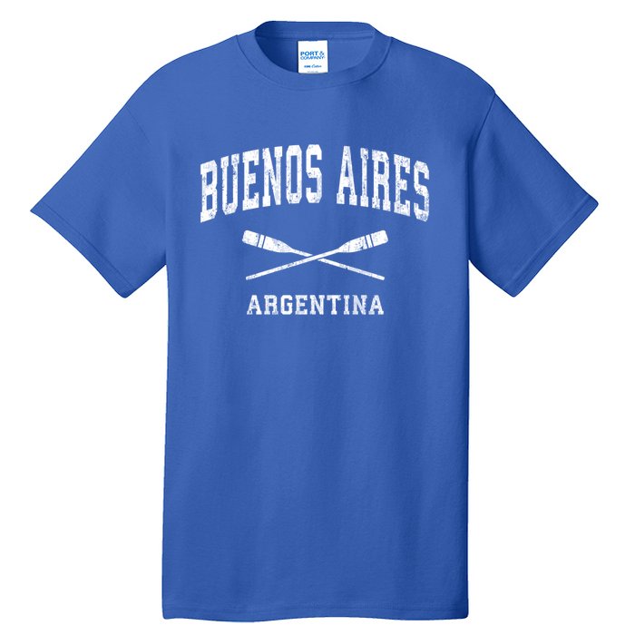 Buenos Aires Argentina Vintage Nautical Paddles Sports Oars Gift Tall T-Shirt