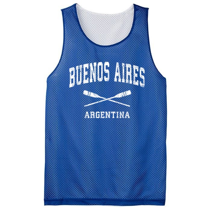 Buenos Aires Argentina Vintage Nautical Paddles Sports Oars Gift Mesh Reversible Basketball Jersey Tank