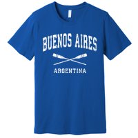 Buenos Aires Argentina Vintage Nautical Paddles Sports Oars Gift Premium T-Shirt