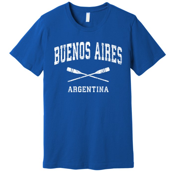 Buenos Aires Argentina Vintage Nautical Paddles Sports Oars Gift Premium T-Shirt