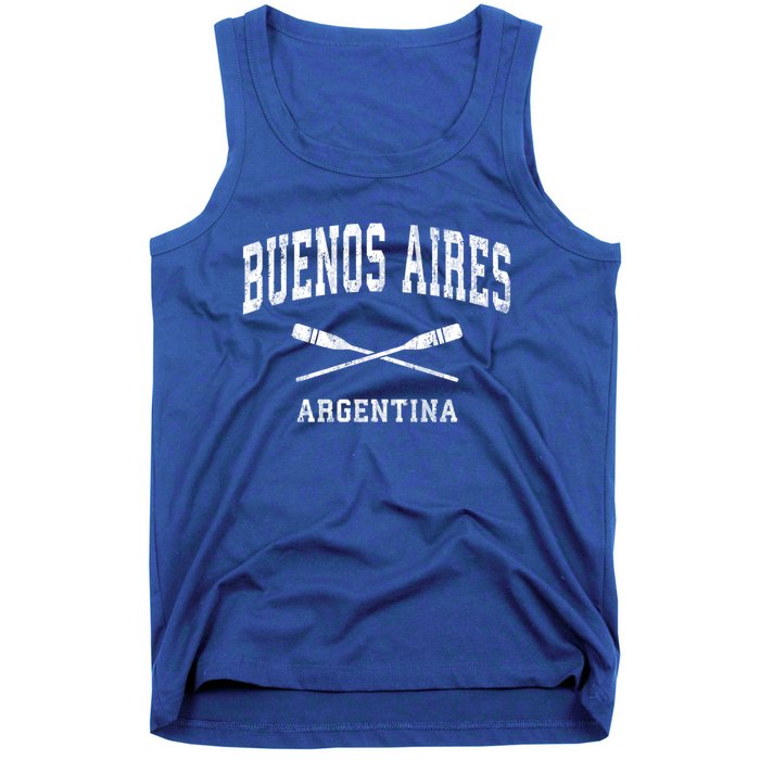 Buenos Aires Argentina Vintage Nautical Paddles Sports Oars Gift Tank Top