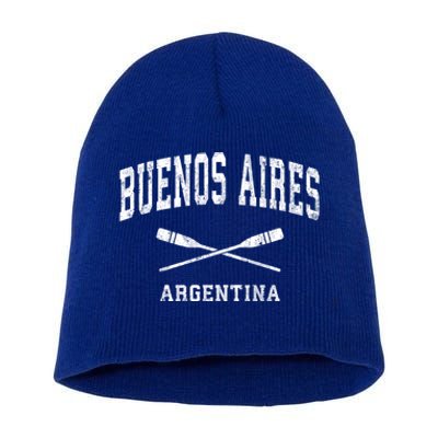 Buenos Aires Argentina Vintage Nautical Paddles Sports Oars Gift Short Acrylic Beanie