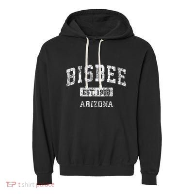 Bisbee Arizona Az Vintage Established Garment-Dyed Fleece Hoodie
