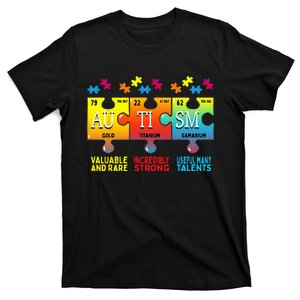 Black Autism Awareness Puzzle Classic Fit Short Sleeve Cotton & Polyester Blend T-Shirt