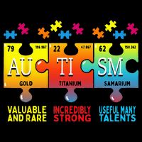 Black Autism Awareness Puzzle Classic Fit Short Sleeve Cotton & Polyester Blend Button