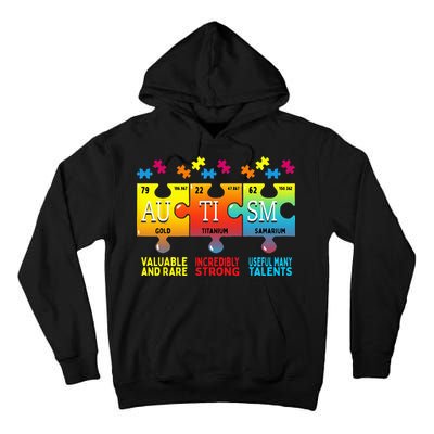 Black Autism Awareness Puzzle Classic Fit Short Sleeve Cotton & Polyester Blend Tall Hoodie