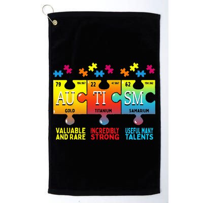 Black Autism Awareness Puzzle Classic Fit Short Sleeve Cotton & Polyester Blend Golf Towel