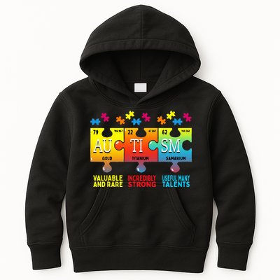 Black Autism Awareness Puzzle Classic Fit Short Sleeve Cotton & Polyester Blend Kids Hoodie