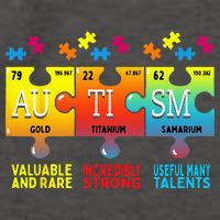 Black Autism Awareness Puzzle Classic Fit Short Sleeve Cotton & Polyester Blend Vector Backpack