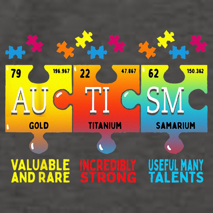 Black Autism Awareness Puzzle Classic Fit Short Sleeve Cotton & Polyester Blend Vector Backpack