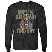 Buck Around And Find Out Trump Camo Hunting Tie-Dye Long Sleeve Shirt