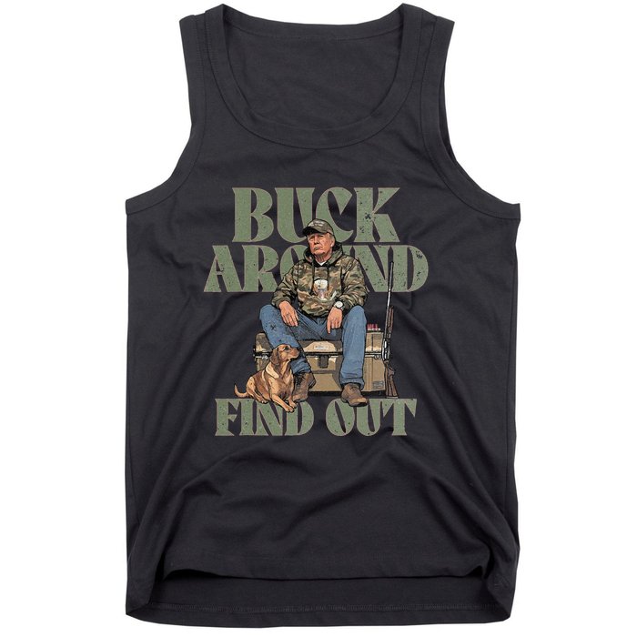 Buck Around And Find Out Trump Camo Hunting Tank Top