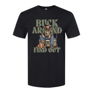 Buck Around And Find Out Trump Camo Hunting Softstyle CVC T-Shirt