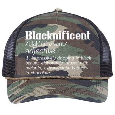 Blacknificent Afro African Pro Black History Gift Retro Rope Trucker Hat Cap