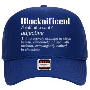 Blacknificent Afro African Pro Black History Gift High Crown Mesh Back Trucker Hat