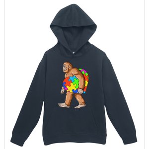 Bigfoot Autism Awareness Heart Puzzle Piece Sasquatch Urban Pullover Hoodie