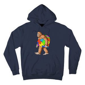 Bigfoot Autism Awareness Heart Puzzle Piece Sasquatch Tall Hoodie