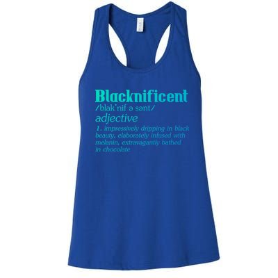 Blacknificent Afro African Pro Black History Gift Women's Racerback Tank