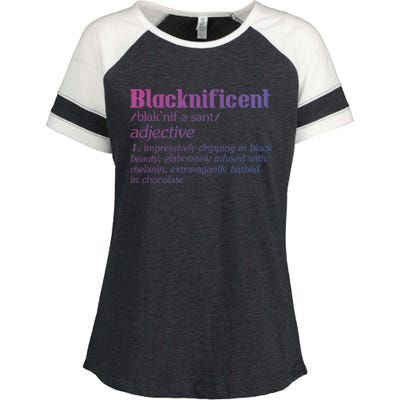 Blacknificent Afro African Pro Black History Gift Enza Ladies Jersey Colorblock Tee