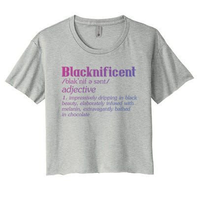 Blacknificent Afro African Pro Black History Gift Women's Crop Top Tee