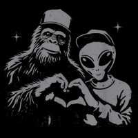 Bigfoot And Alien Sasquatch Love Hand Sign Impact Tech Backpack