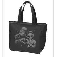 Bigfoot And Alien Sasquatch Love Hand Sign Zip Tote Bag