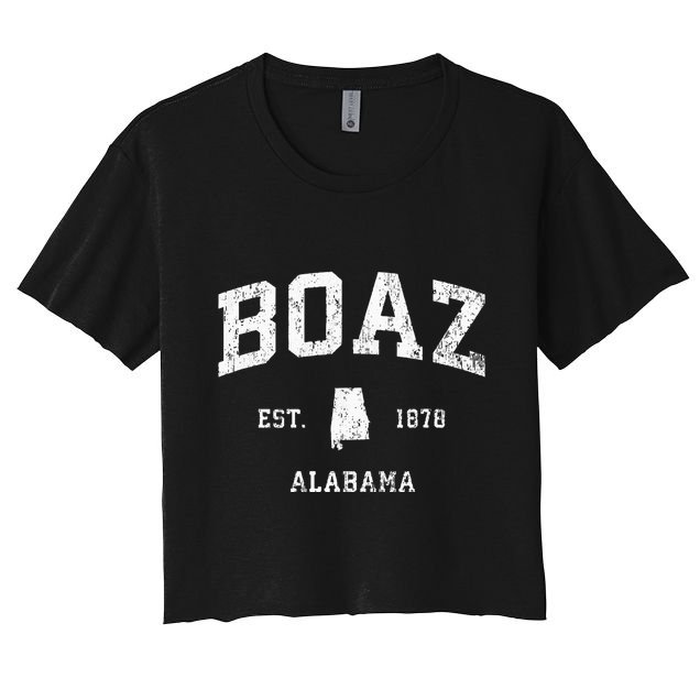 Boaz Alabama Al Vintage Athletic Sports Design Women's Crop Top Tee
